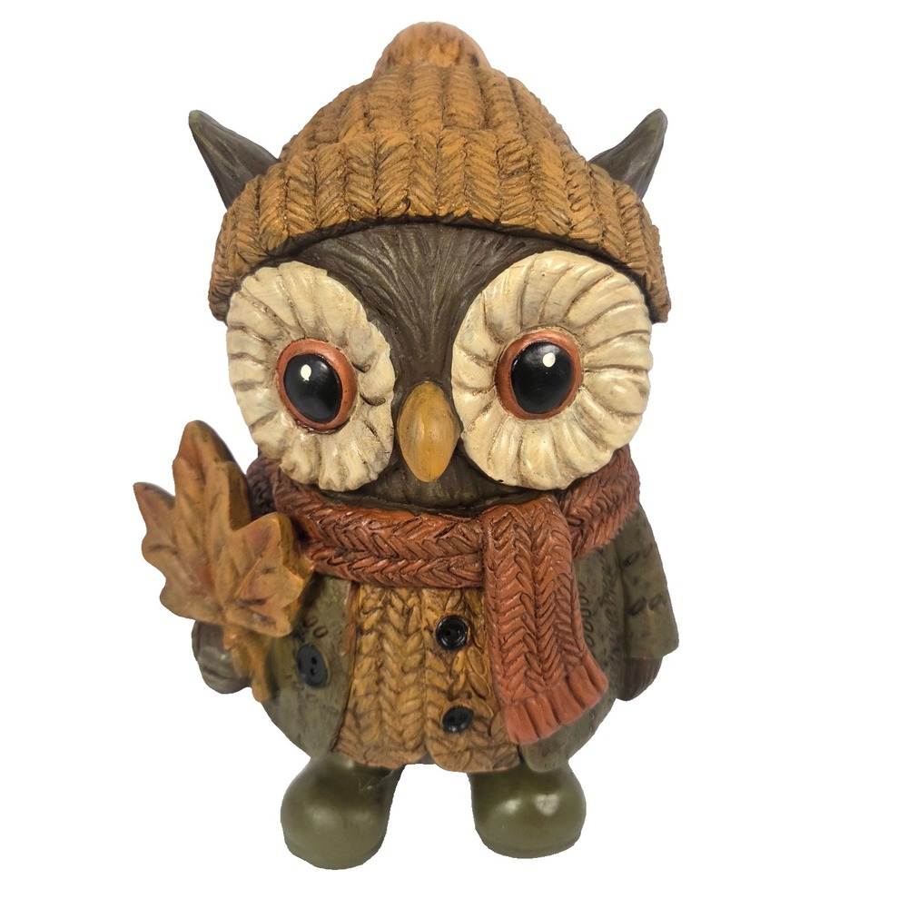 Unbranded Owl Figurine Adult Small Brown New Fall Harvest Resin Decor Figure
